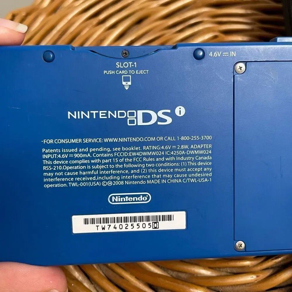 Nintendo DS Blue Handheld‎ Console System W/ Cord Case CYR-001 US Tested, Works